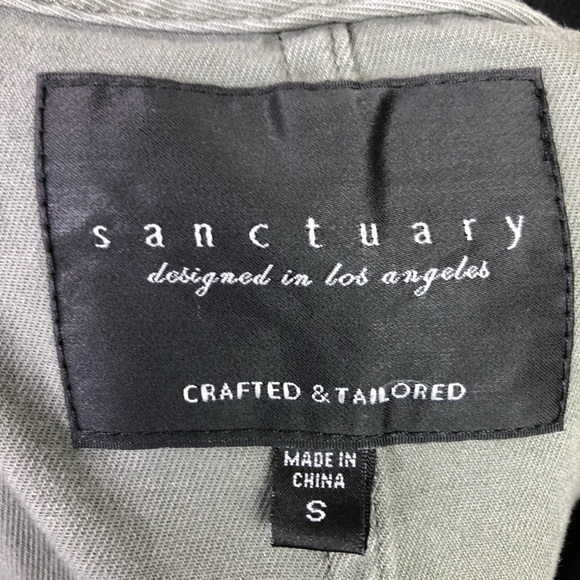 SANCTUARY olive green and black Front zipper bomber jacket - Picture 5 of 11